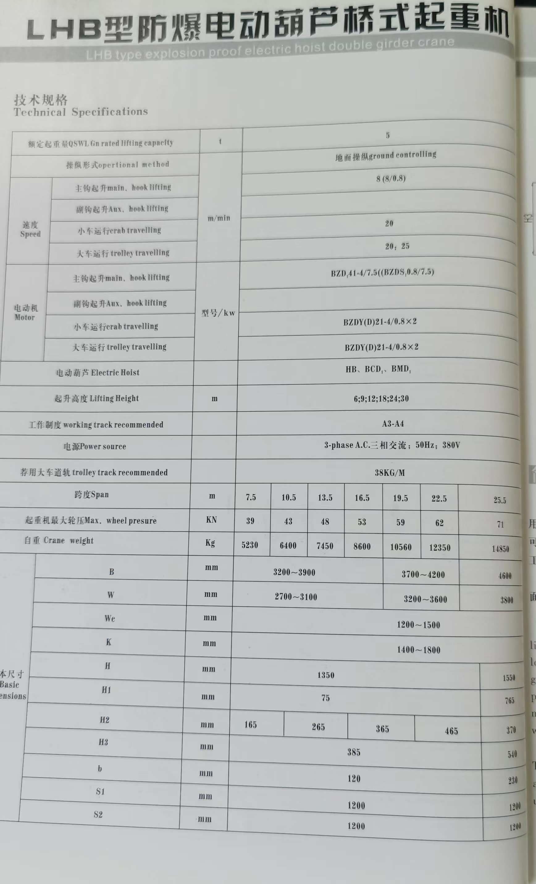 长春防爆梁式起重机