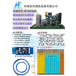 化工厂冷凝器高压清洗机船舶除锈高压清洗机HX-80150宏兴