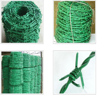 河北镀锌刺绳厂家供应黔西南绿色铁丝网包塑带刺钢丝网