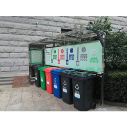 北京门头沟制作垃圾分类棚焊接不锈钢垃圾桶展示牌