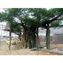 青岛采摘园大门塑石塑树项目设计制作厂家