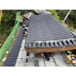 武汉古建筑屋面改造铝镁锰仿古瓦 四面坡屋面铝筒瓦765型