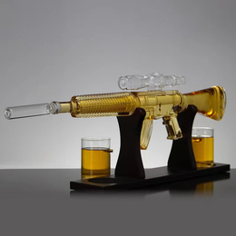 河间华企吹制玻璃酒瓶大枪造型酒瓶高硼硅玻璃艺术酒瓶