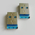 USB 3.0沉板公头 9P两脚插板有柱 蓝色胶芯 铁壳缩略图2