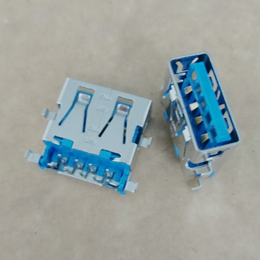 USB 3.0 AF沉板母座 9P 铜壳直边蓝胶带后盖