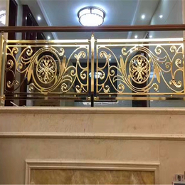 山东别墅新欧式阳台弧形铜雕花护栏