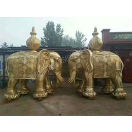 别墅迎宾铜大象-固原铜大象-新精工纯铜制作