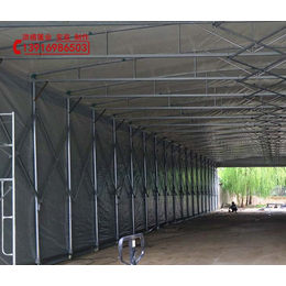 常州新北区新桥雨棚设计 彩条布移动大型仓储蓬房 案例