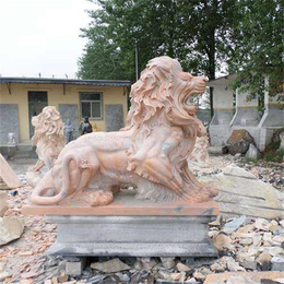 松原仿古石雕狮子生产厂-盛晟雕塑