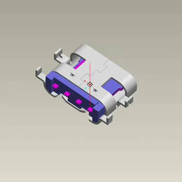 USB3.1 TYPE C输出母座 4P直插 四脚沉板充电