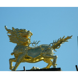 2米铜麒麟厂家-昌盛铜雕塑-兴安盟铜麒麟