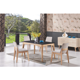 轻奢餐桌6人 北欧长方形后现代港式风现代简约餐桌椅组合
