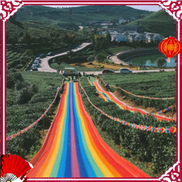 常年和景区合作七彩滑道厂家 网红彩虹滑道根据地形设计坡度