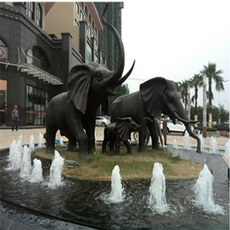 精雕细琢 -西安铜雕大象-酒店水景铜雕大象雕塑
