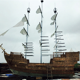 蚌埠海盗船厂家定制10米海盗帆船景观道具仿古船酒店公园装饰船