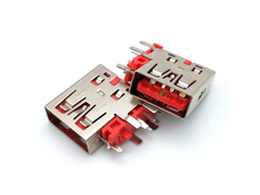 USB AF 5P侧插母座大电流 红色胶芯华为p9侧插加高母座 (2).jpg