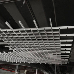 厂家供应U槽铝格栅天花吊顶 室内外吊顶木纹铝格栅