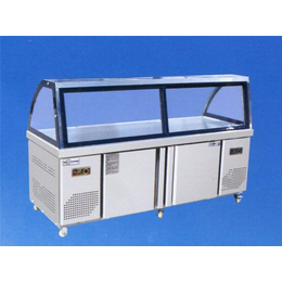 山东冠威制冷设备厂-弧形玻璃罩冰台展示柜定制