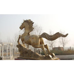 滁州铜马-曲阳腾阳雕塑-铜马拉车雕塑