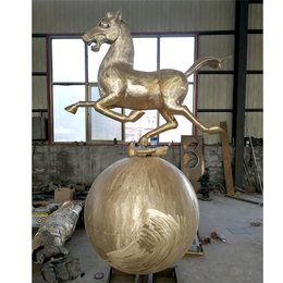 纯铜马踏飞燕雕塑-铜马踏飞燕-定做铜雕塑源头商家