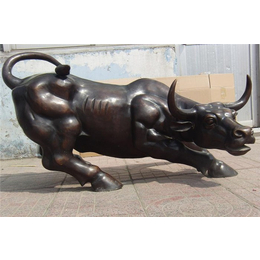 6米华尔街铜牛雕塑-旭升铜雕-河北华尔街铜牛雕塑