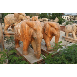汉白玉石雕大象-浙江石雕大象-曲阳众邦雕刻厂