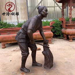 海南步行街人物铜雕塑铸造厂-世隆雕塑
