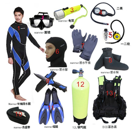 整套潜水用品 轻潜水装具 自携式潜水装具 潜水面镜