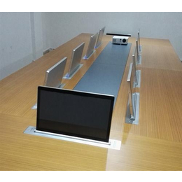 东方会议桌-格创升降会议桌厂家定做-视频会议电脑升降会议桌
